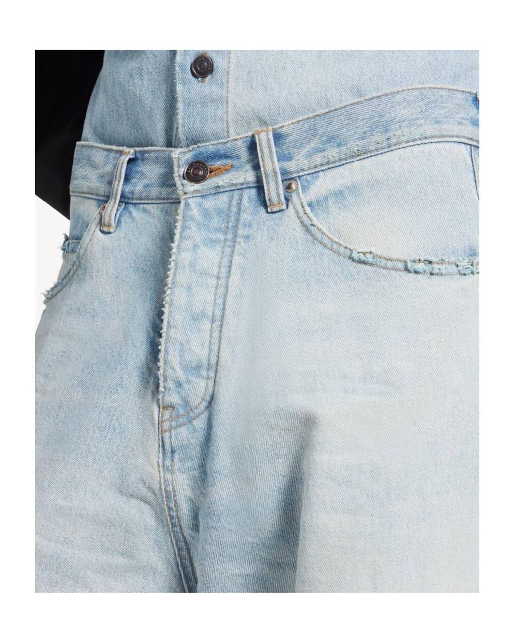 Balenciaga Blue Casual Wide-Leg Pants for men