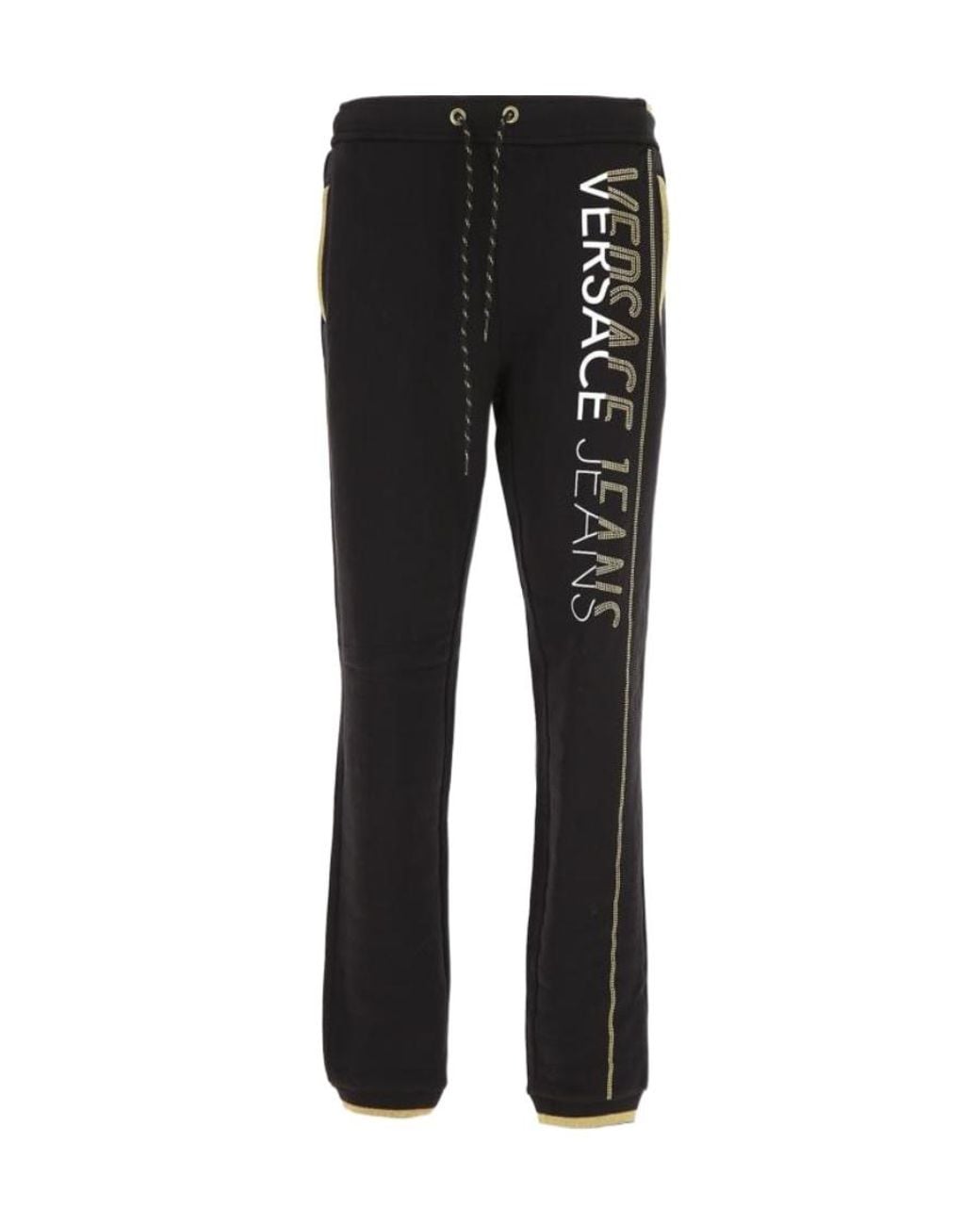 Versace Jeans Black Logo-Detail Track Pants