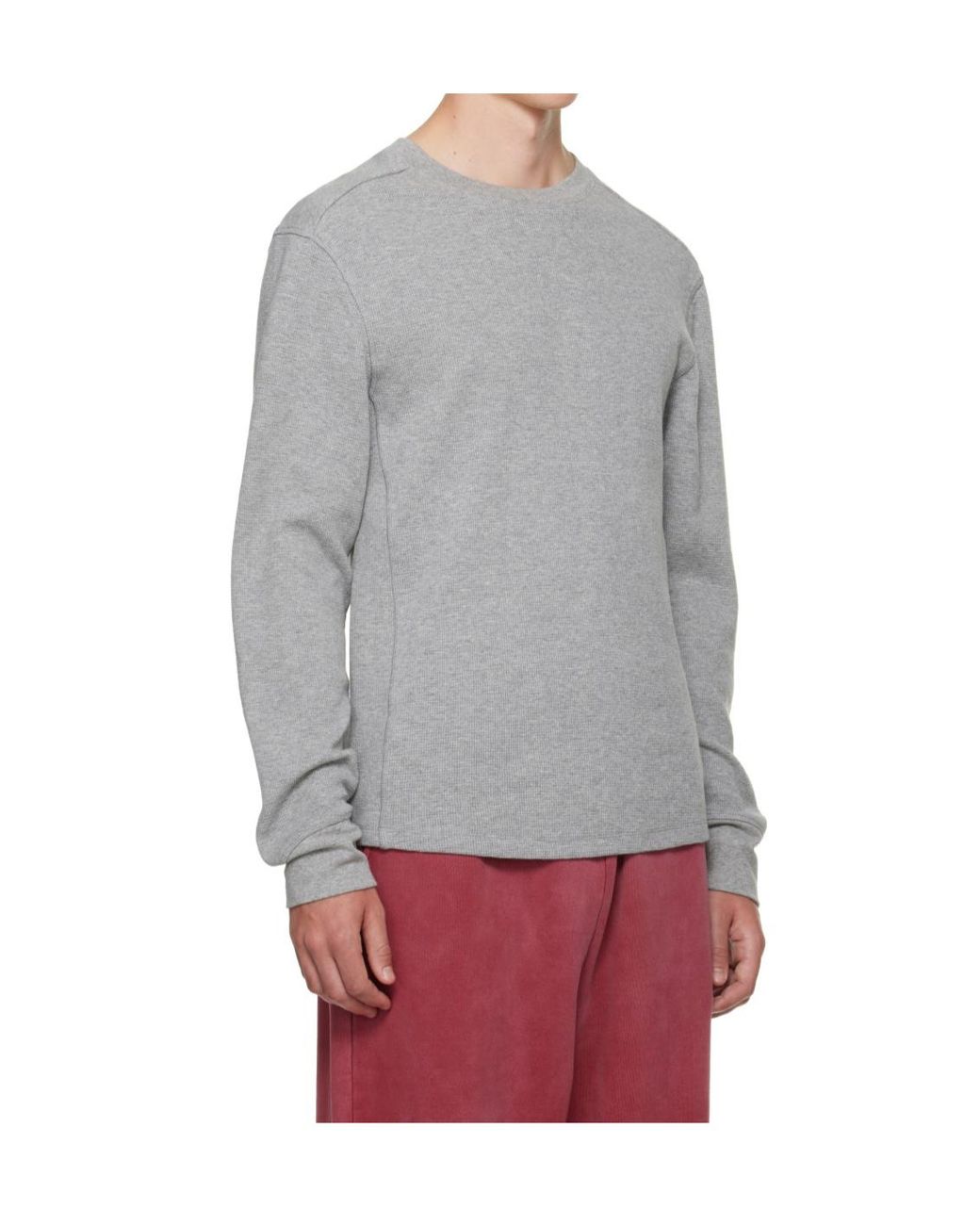 Entire studios Gray Waffle-Knit Long-Sleeve T-Shirt for men