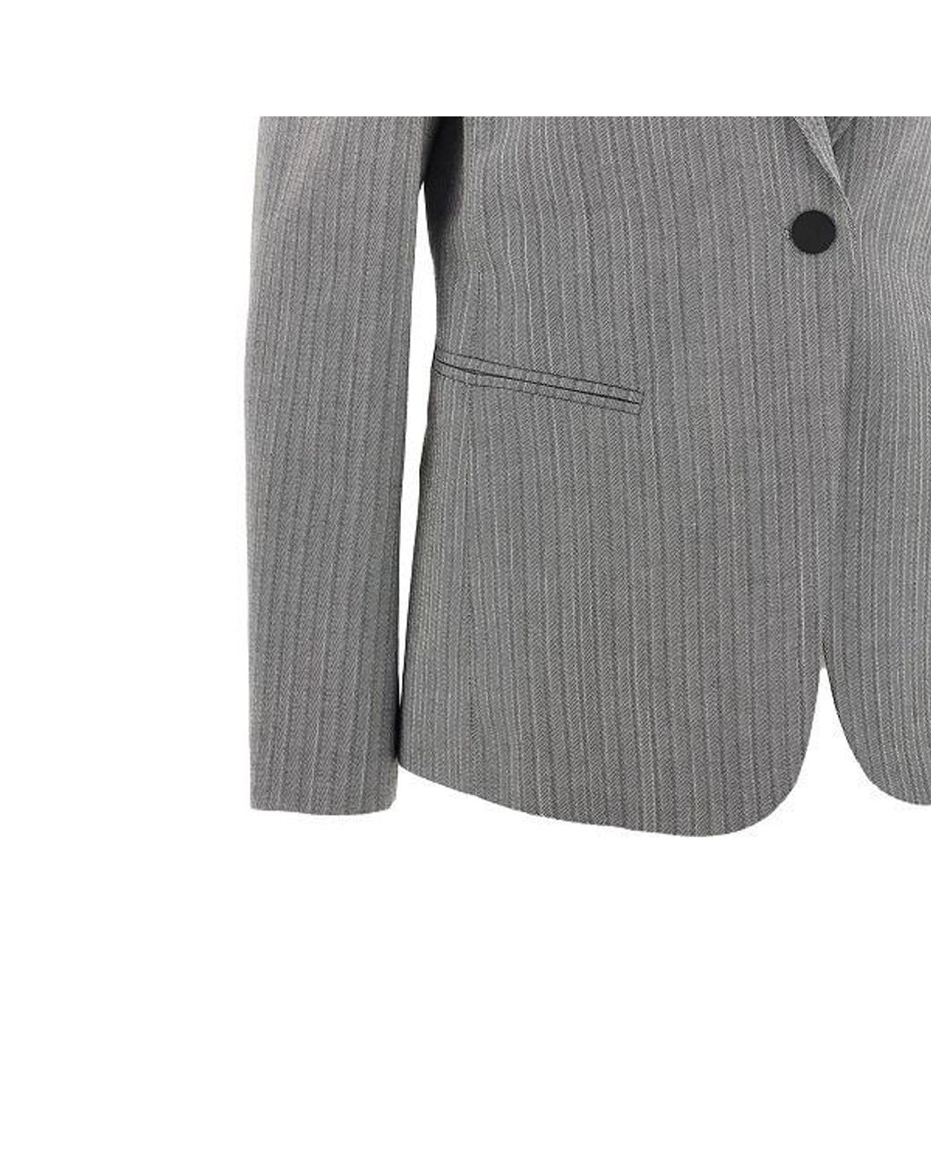 Alberta Ferretti Gray Long-Sleeve Blazer