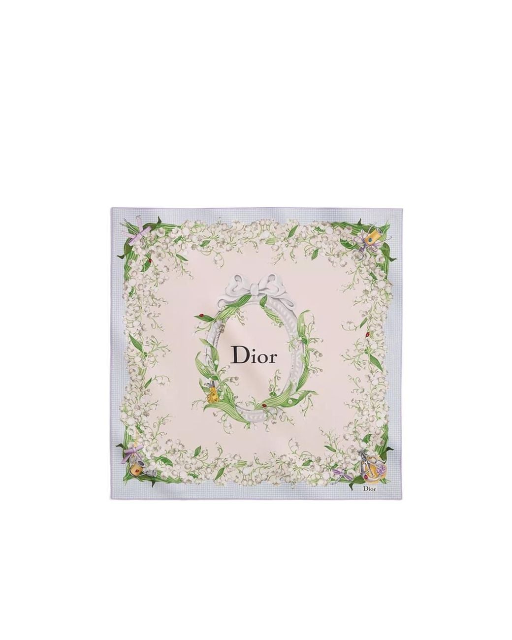 Dior White Lucky Médaillon 90 Square Scarf