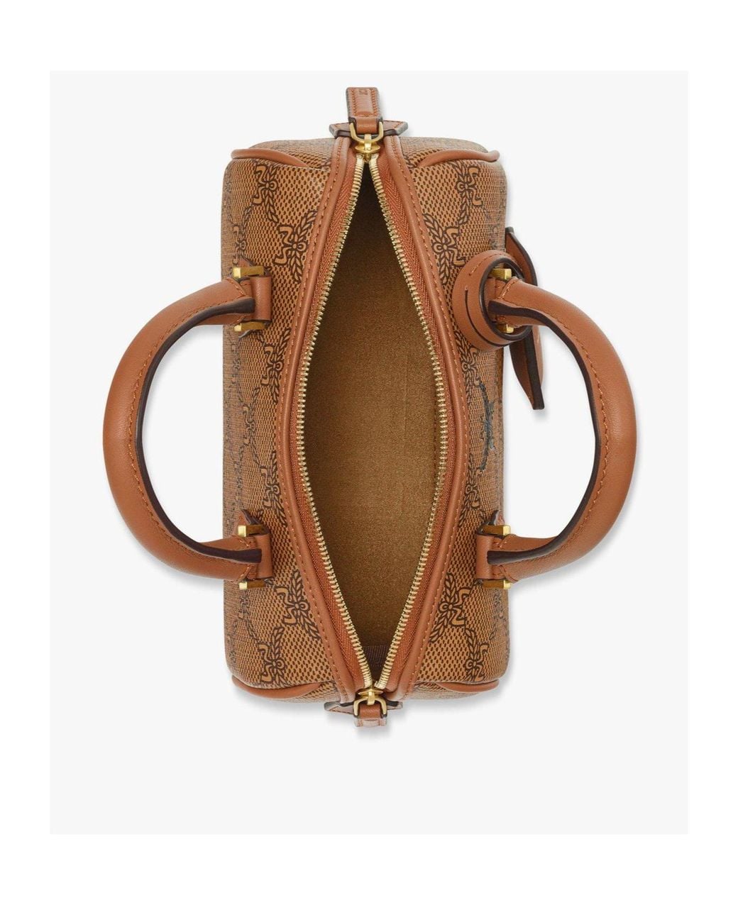 MCM Brown Ella Mini Lauretos Boston Bag