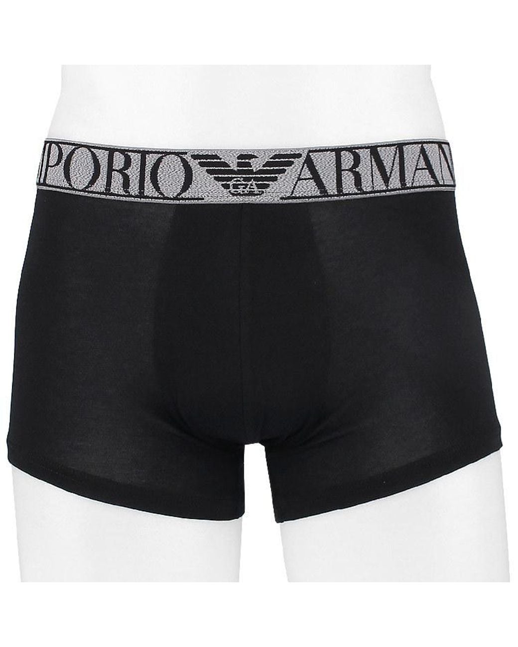 Emporio Armani Black Elastic Waist Boxer Briefs 2-Pack for men