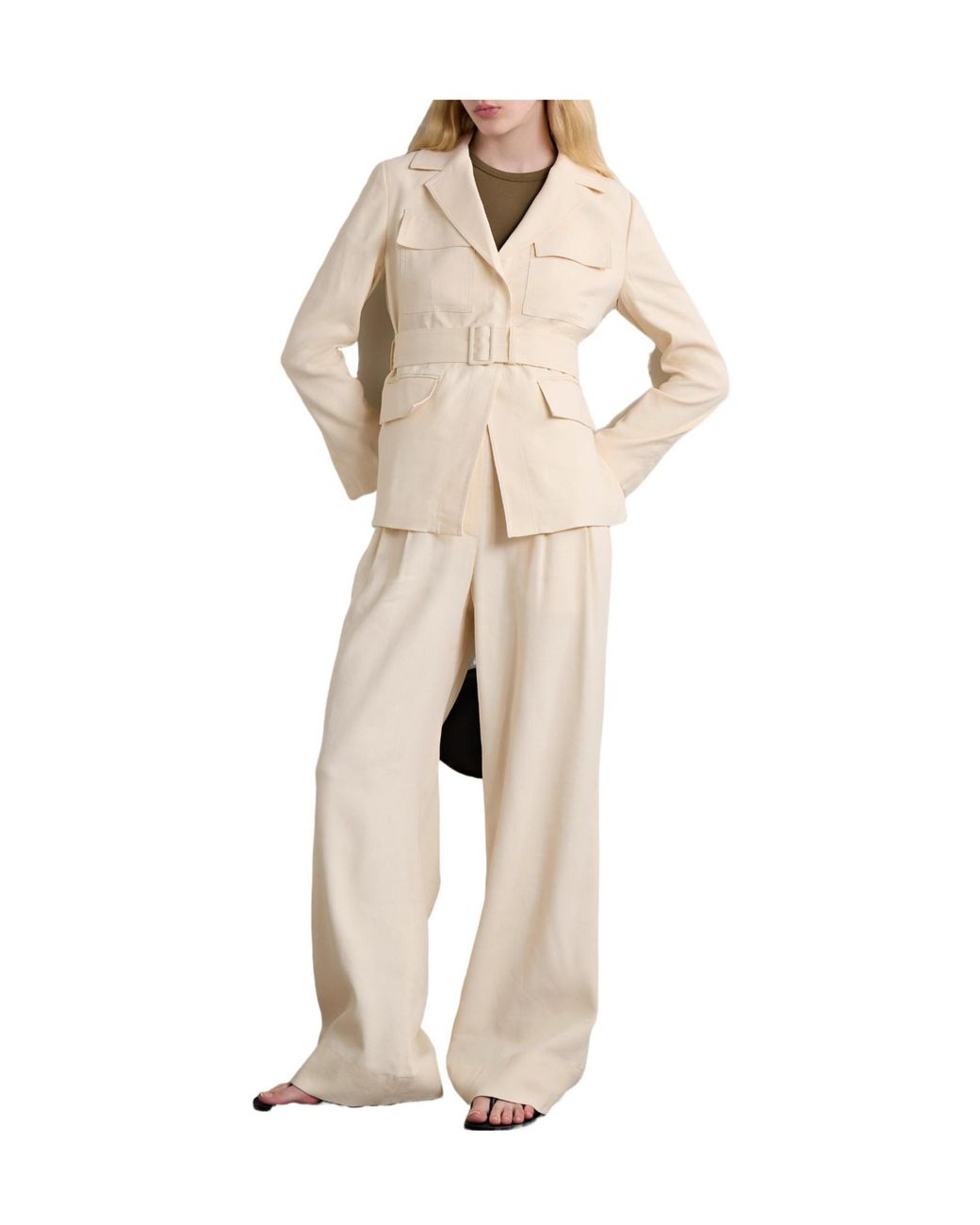 A.L.C. Natural Belted Linen-Blend Twill Jacket
