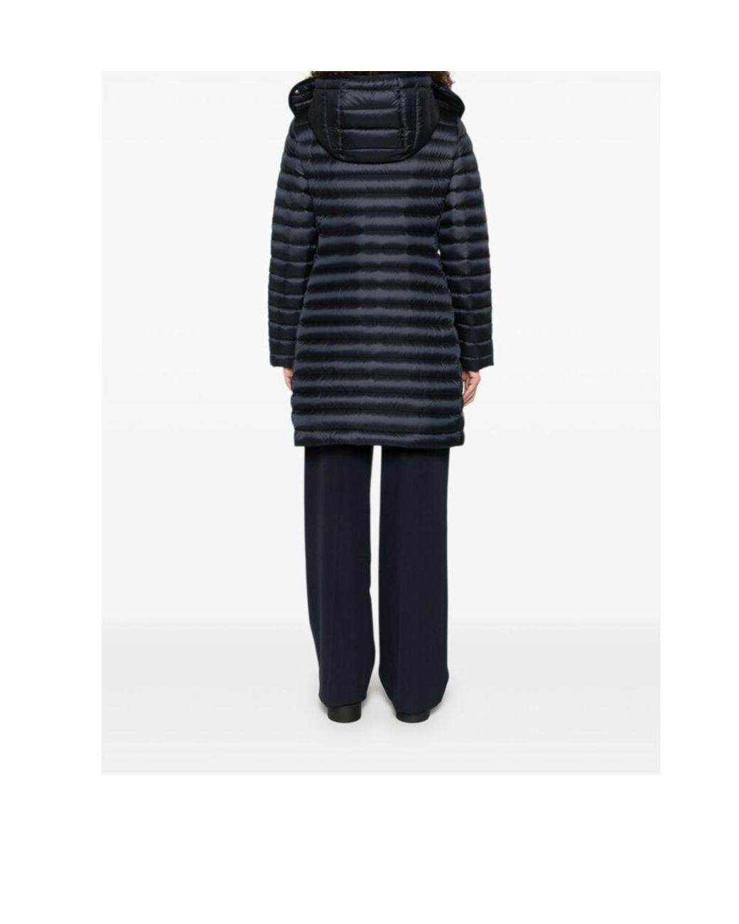 Moncler Blue Hooded Zip-Up Padded Jacket