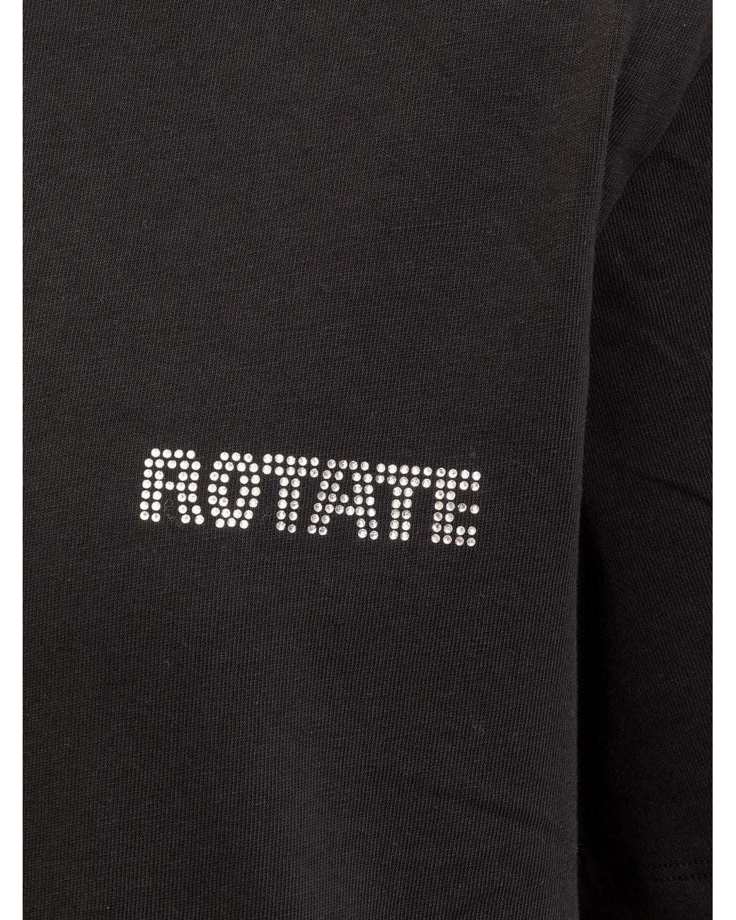 ROTATE BIRGER CHRISTENSEN Black Logo-Print Organic Cotton T-Shirt