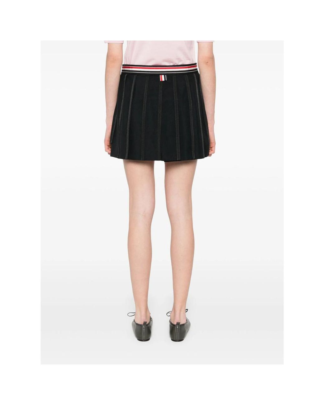 Thom Browne Black Pleated Thigh-Length Mini Skirt