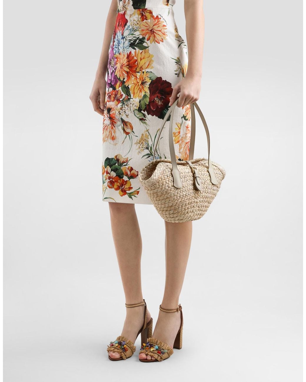 Dolce & Gabbana Natural Raffia Tote Bag