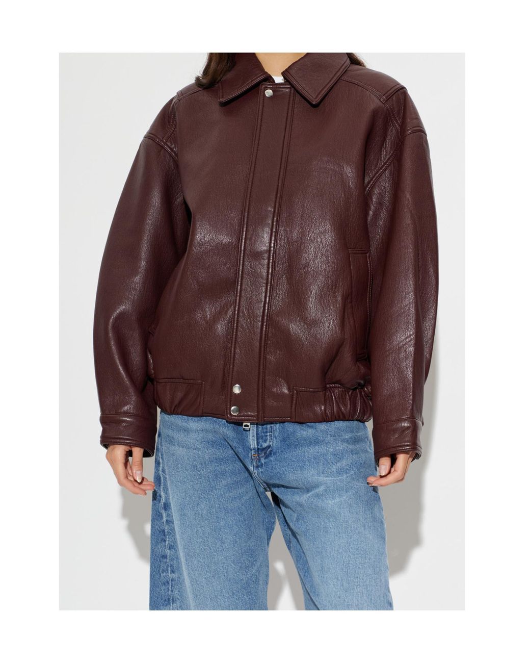 Agolde Purple Collared Bomber Jacket