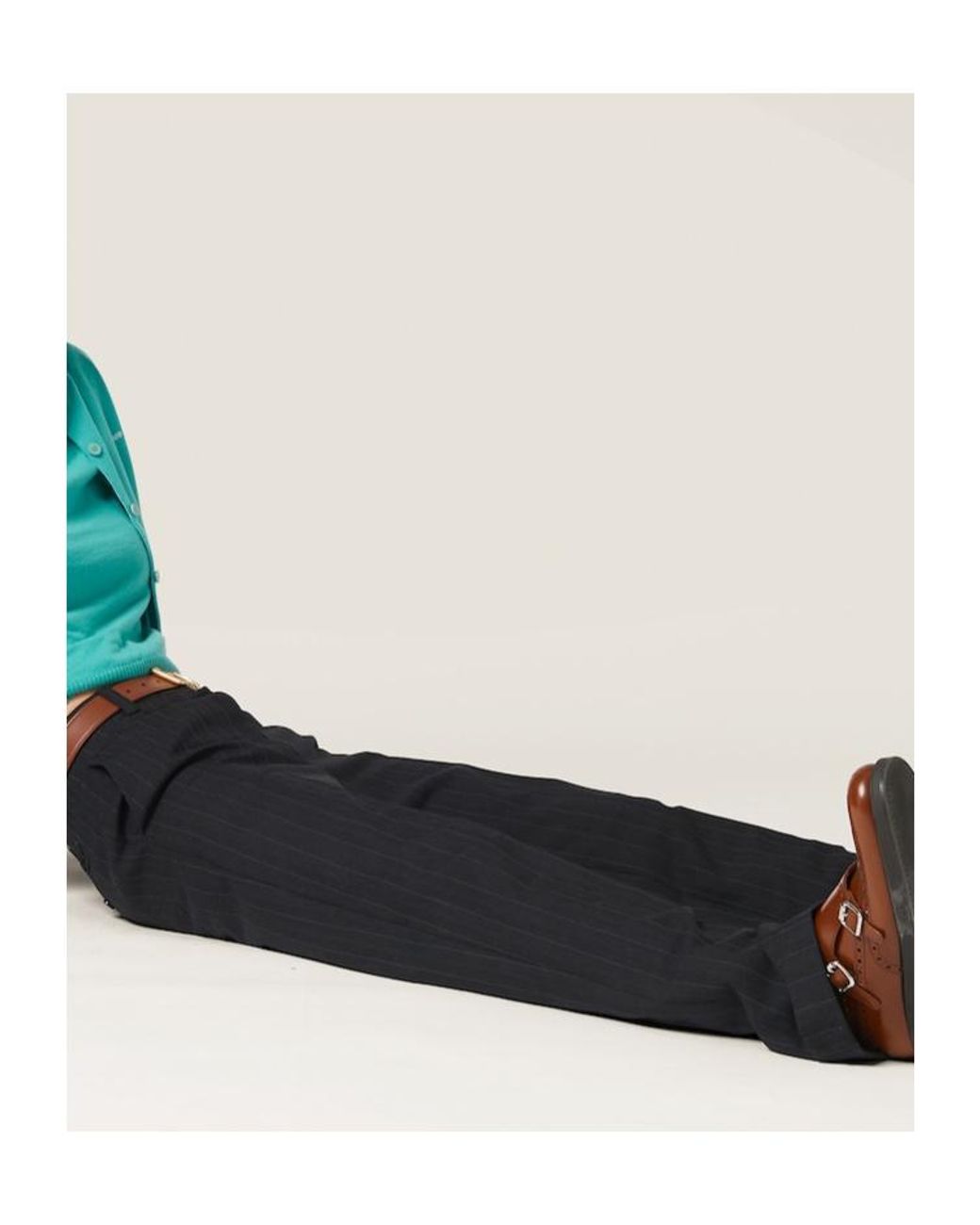 Miu Miu Black Belt-Loop Casual Pants