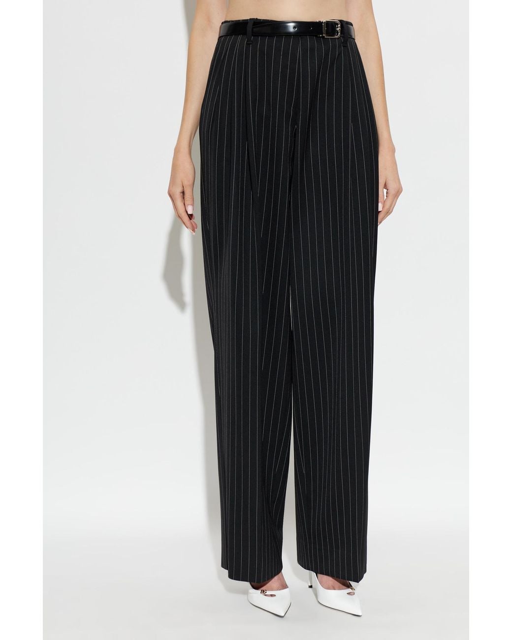 Dolce & Gabbana Black Striped Casual Trousers