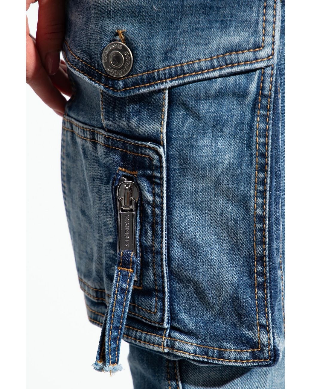 DSquared² Blue Cargo Flared Jeans