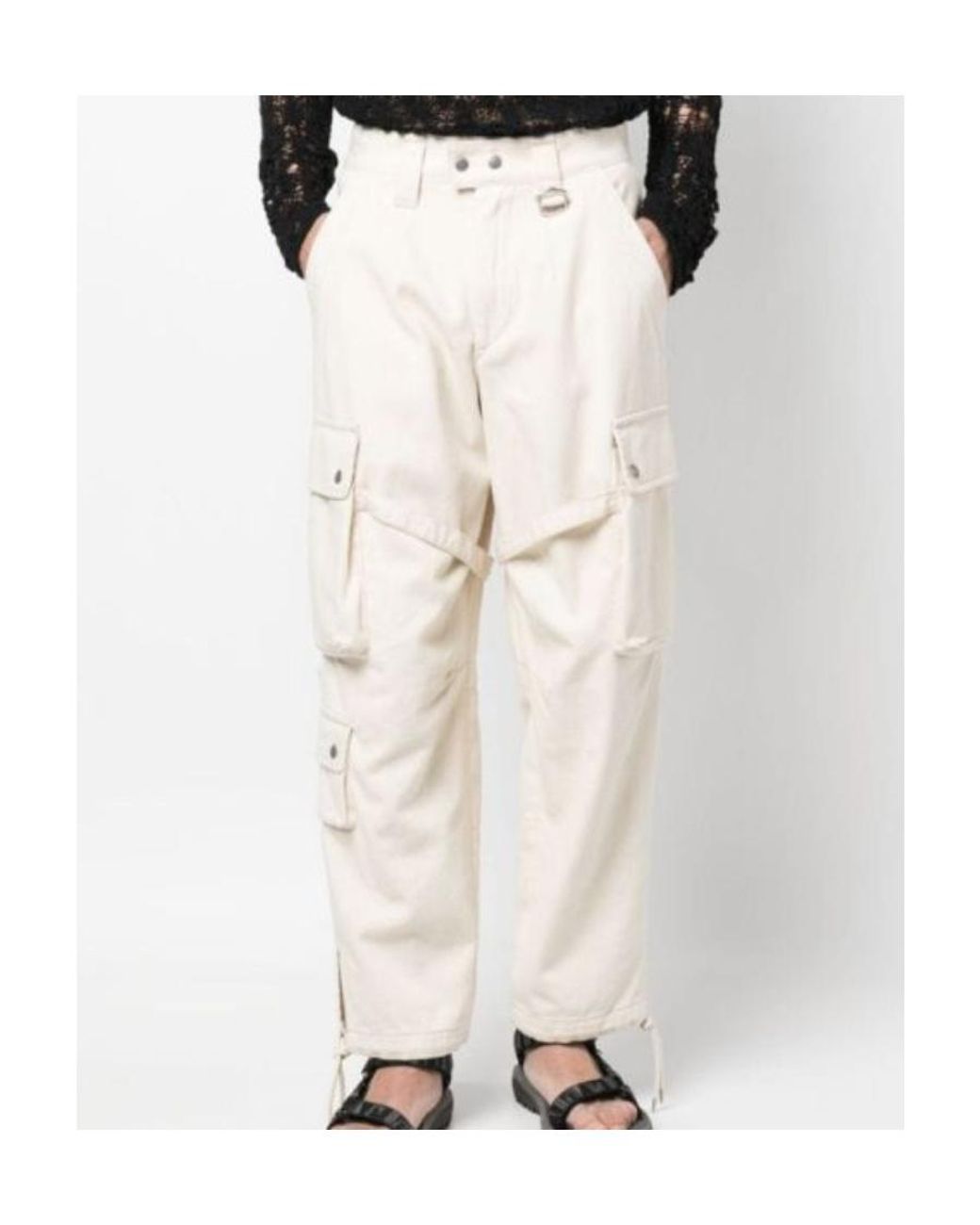 Isabel Marant White Eusebio Cotton Cargo Pants for men