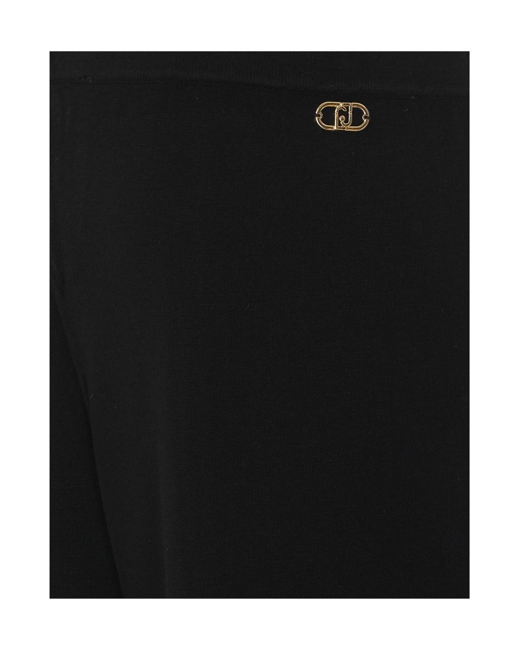 Liu Jo Black Elastic-Waist Wide-Leg Pants