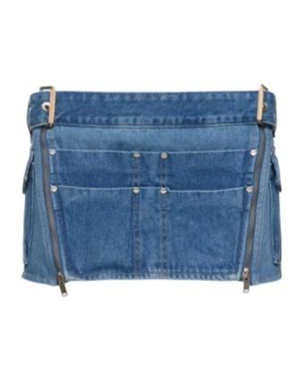 Dion Lee Blue Belt-Loop Skirt