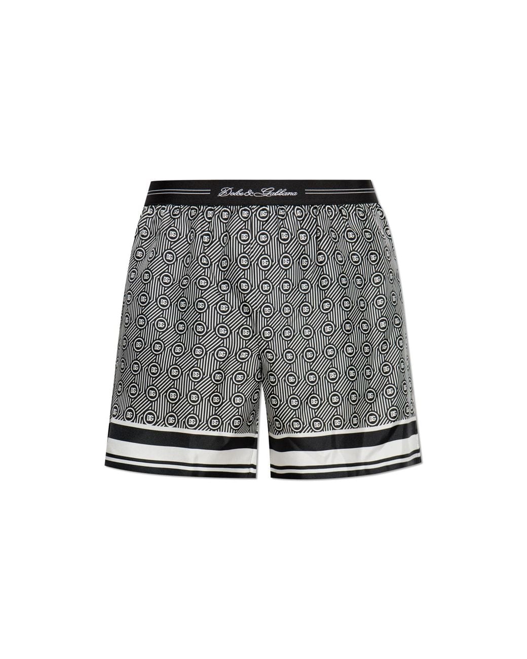 Dolce & Gabbana Gray Silk Shorts for men
