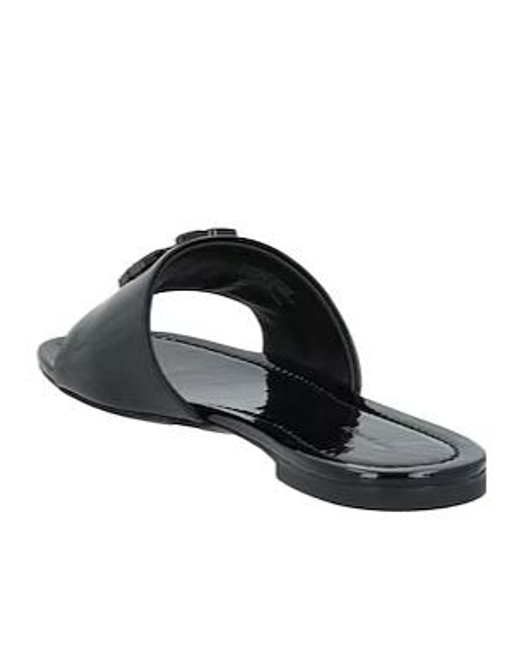 Tory Burch Black Minimal Patent Leather Slides