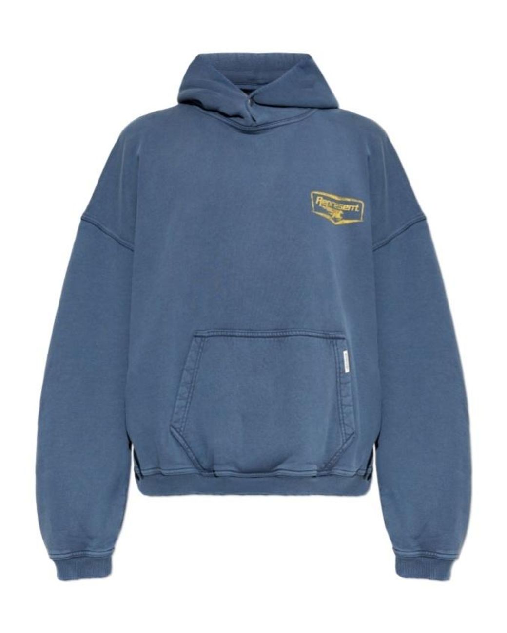 Represent Blue Graphic Oversized Hoodie for men