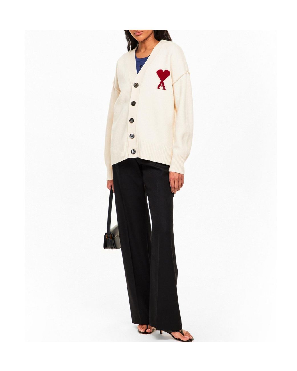 AMI White Knitted Cardigan
