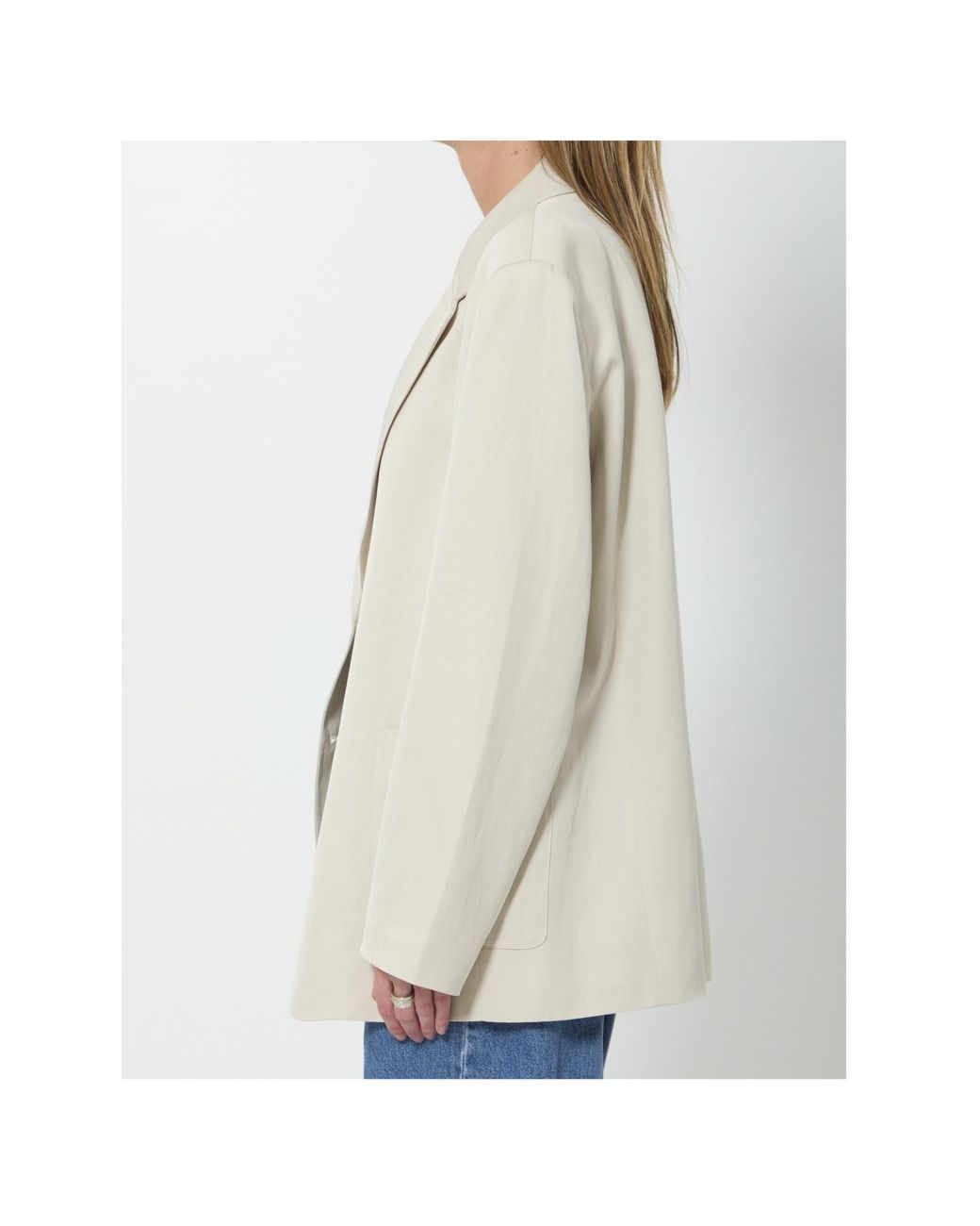 Frankie Shop White Bruna Single-Breasted Blazer
