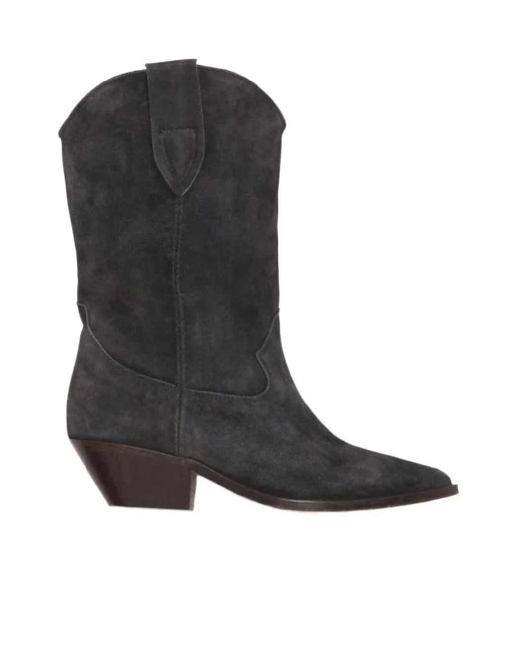 Isabel Marant Black Suede Leather Cowboy Boots