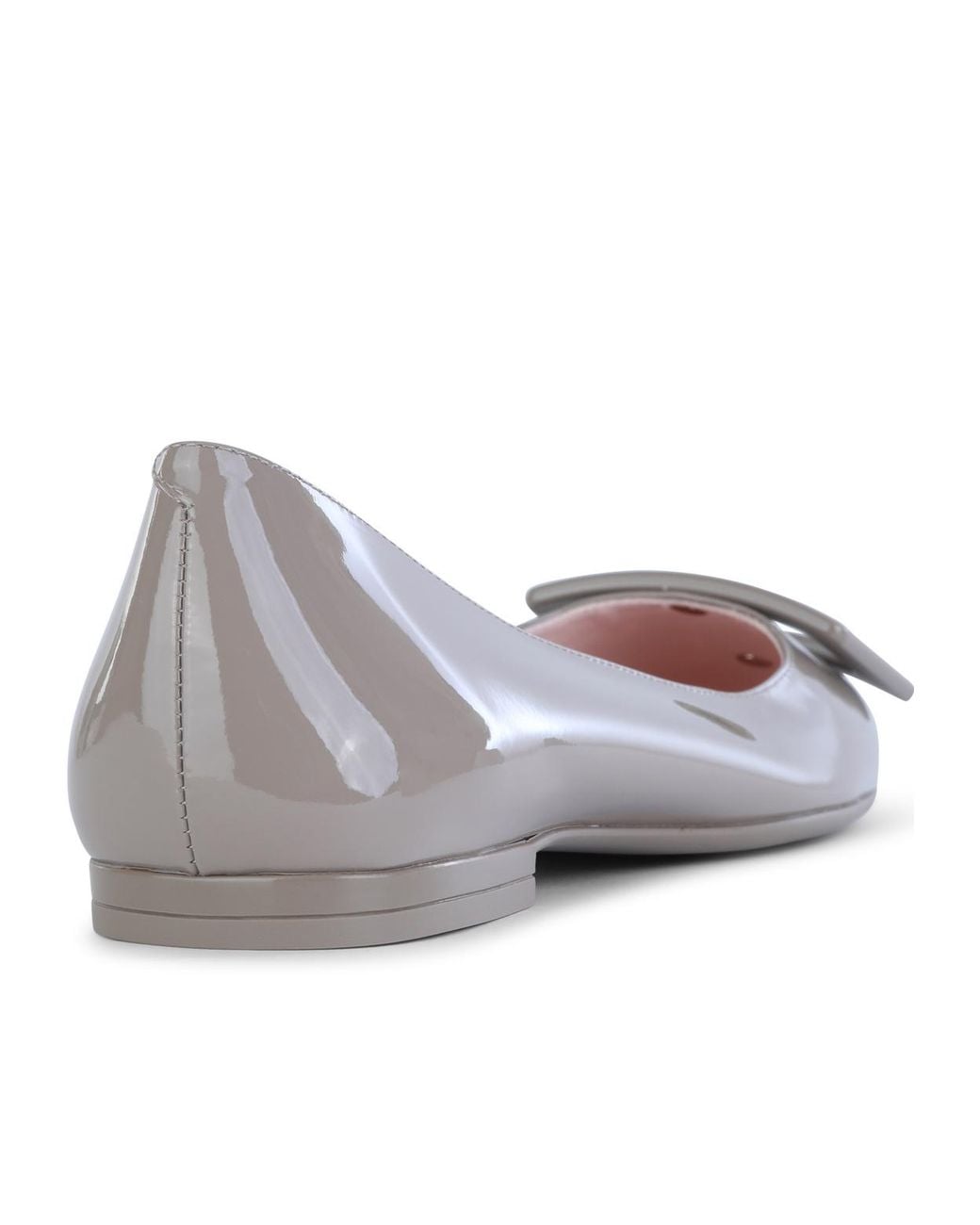 Roger Vivier Gray Logo Embossed Flat Shoes