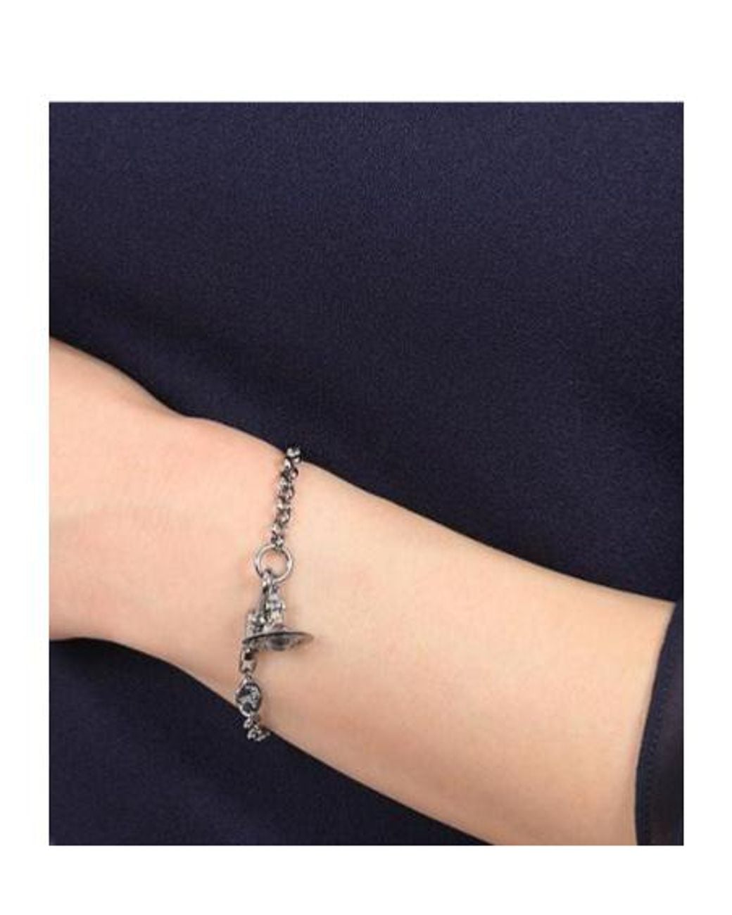 Vivienne Westwood White Petite Orb Chain Bracelet