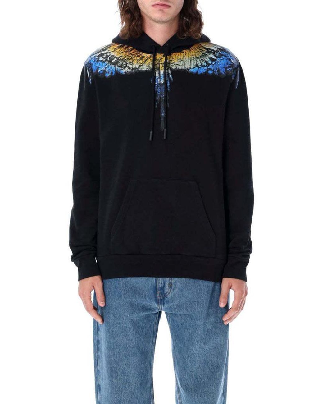 Marcelo Burlon Blue County Of Milan Icon Wings Drawstring Hoodie for men