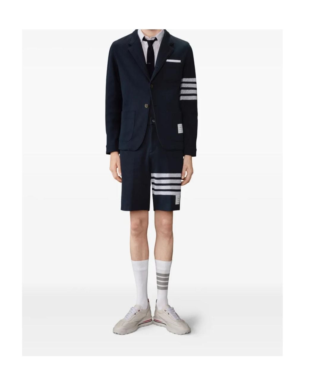 Thom Browne Blue Double Face Knit 4-Bar Sack Jacket for men