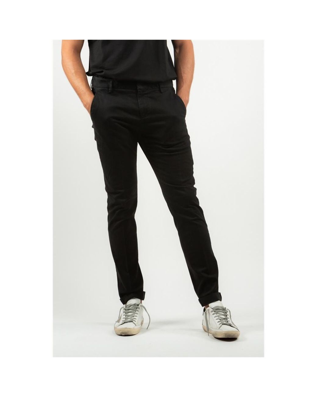 Dondup Black Gaubert Slim-Fit Trousers for men