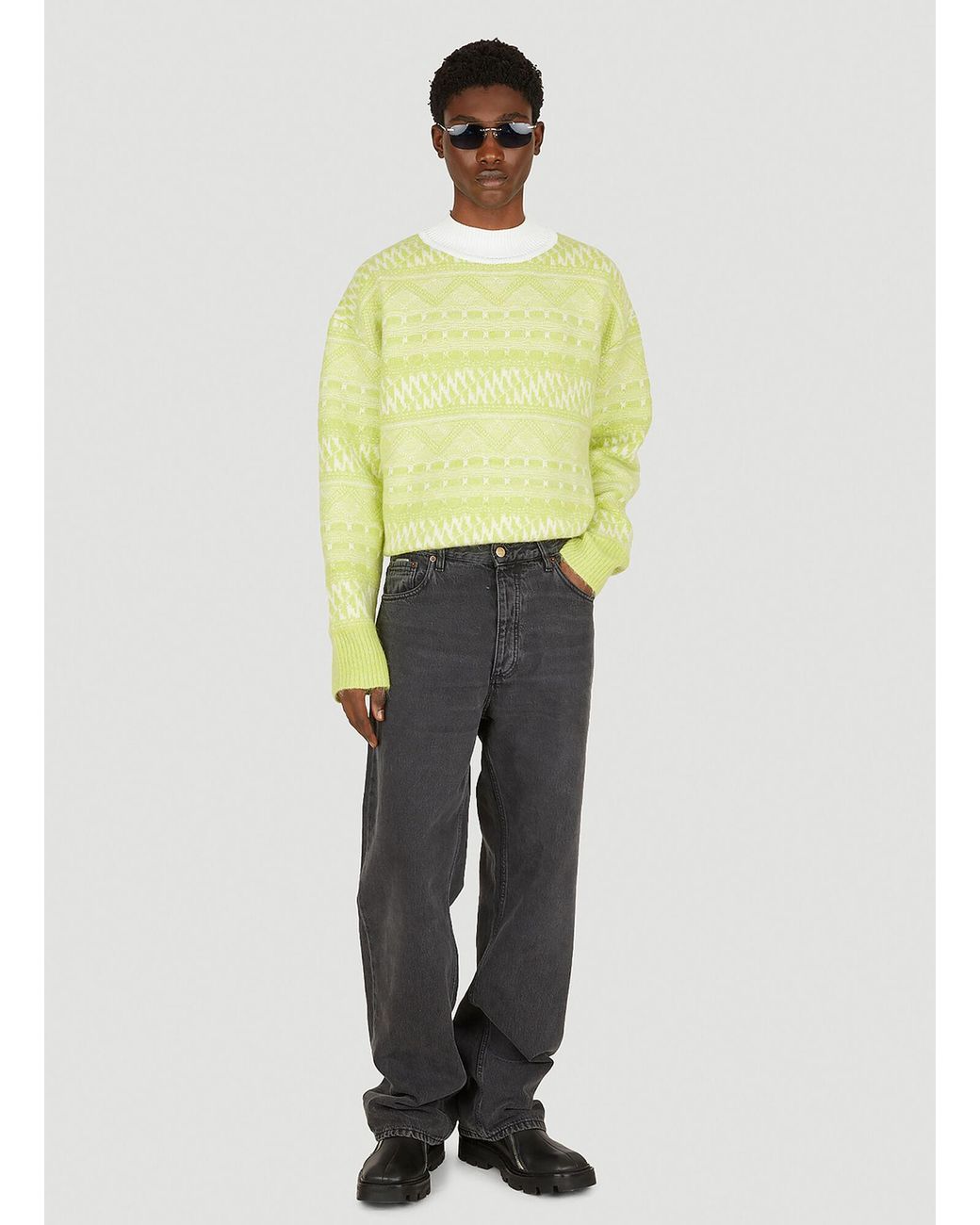 Eytys Yellow Round-Neck And Long-Sleeved Sweater for men