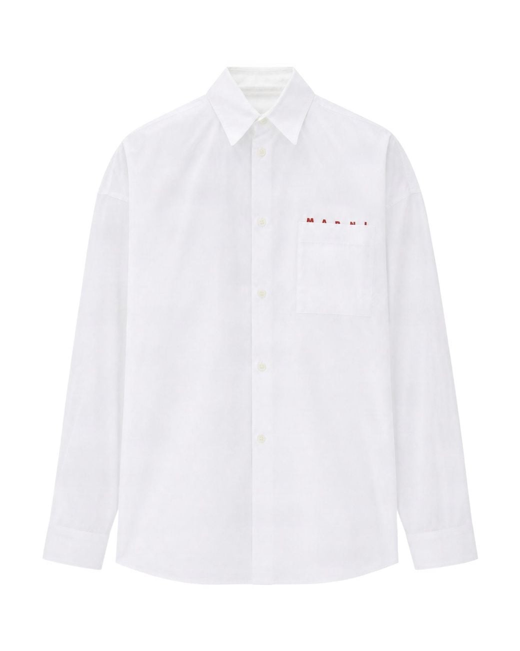 Marni White Logo Printed Shirt for men