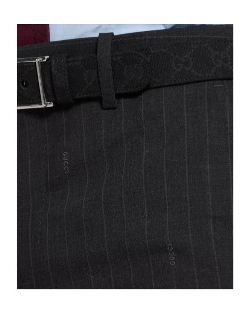 Gucci Black Pinstripe Wool Pants for men