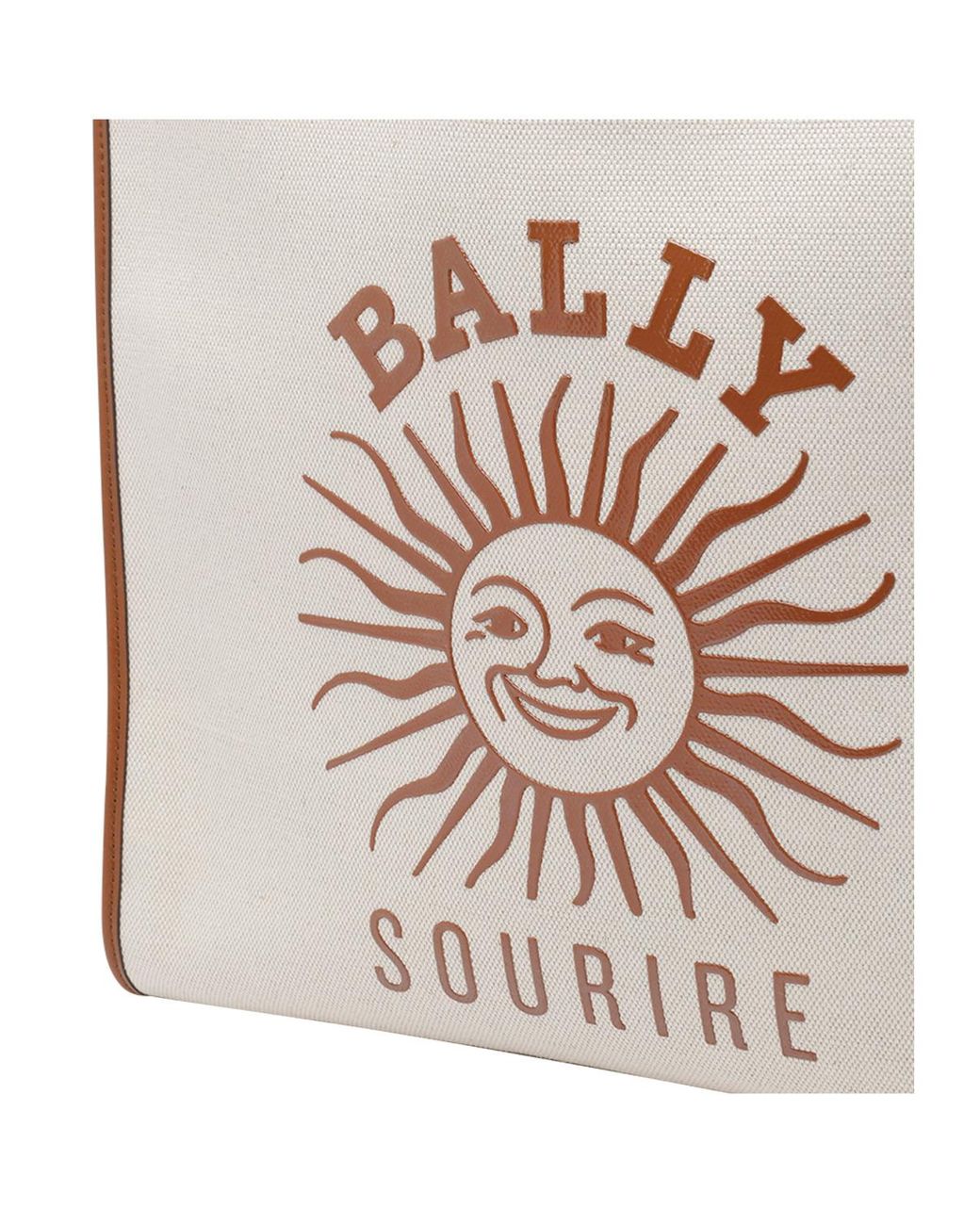Bally White Sourire Logo Tote Bag