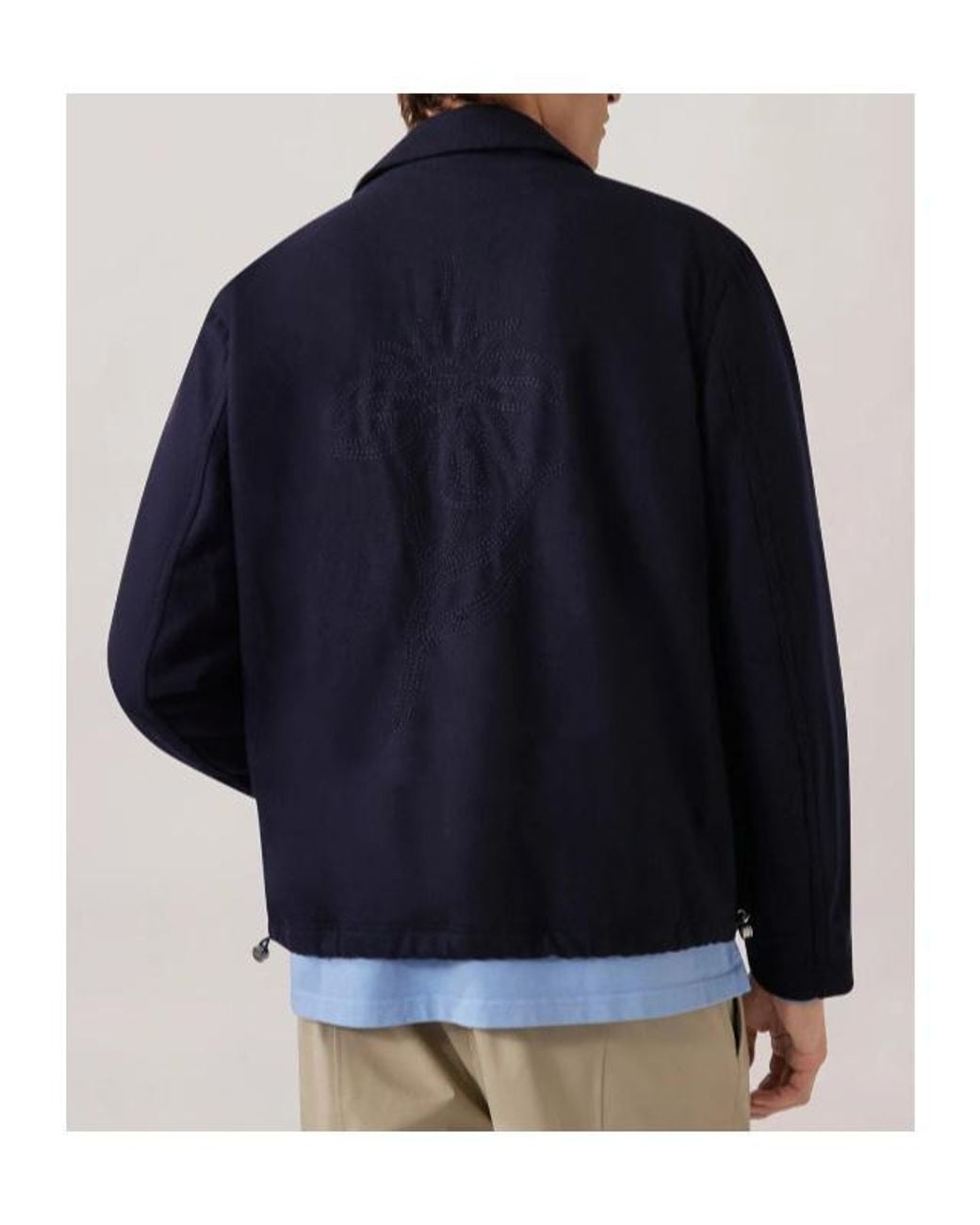 Autry Blue Zipped Logo Embroidered Hoodie for men