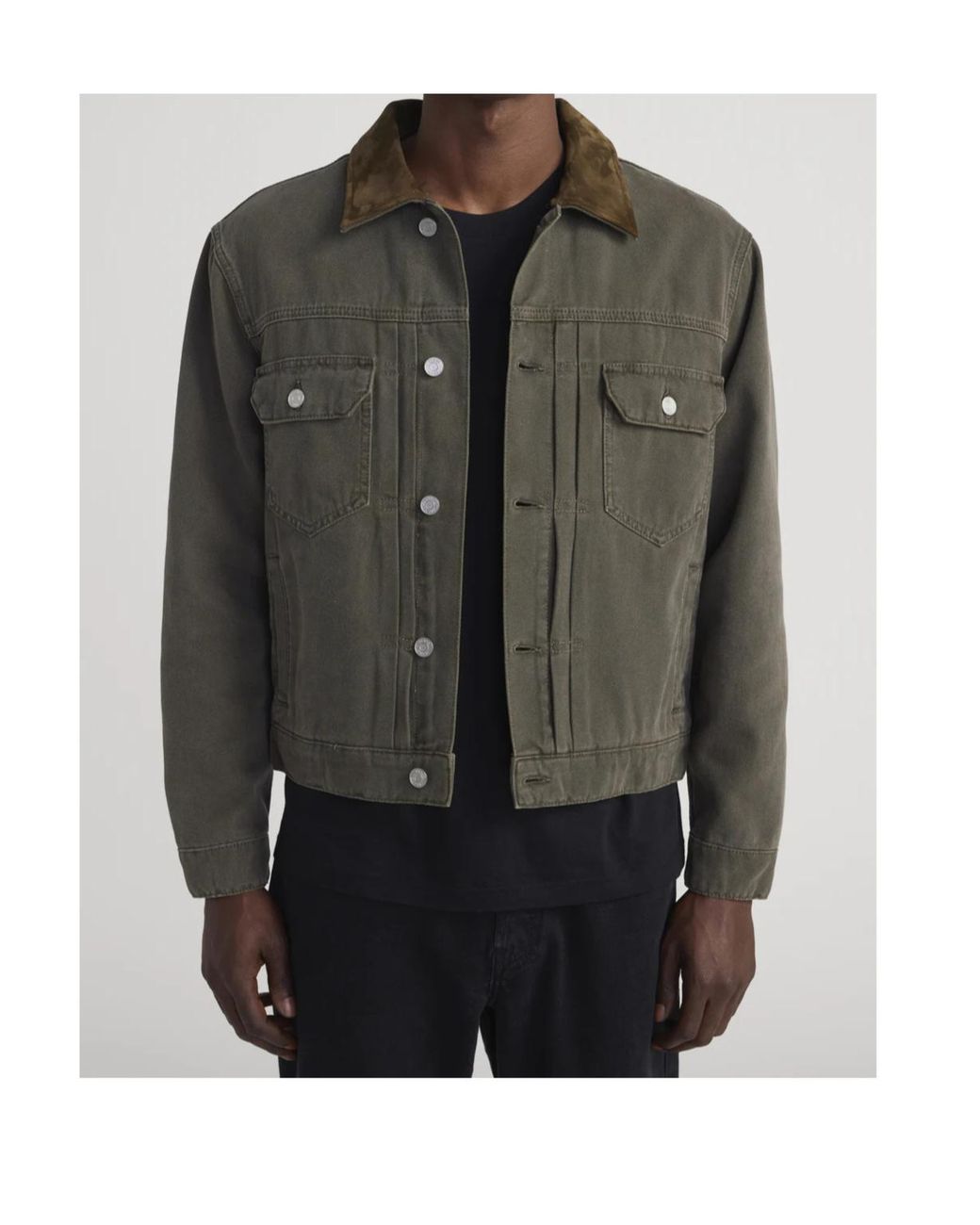 FRAME Green Button-Up Long-Sleeved Jacket for men