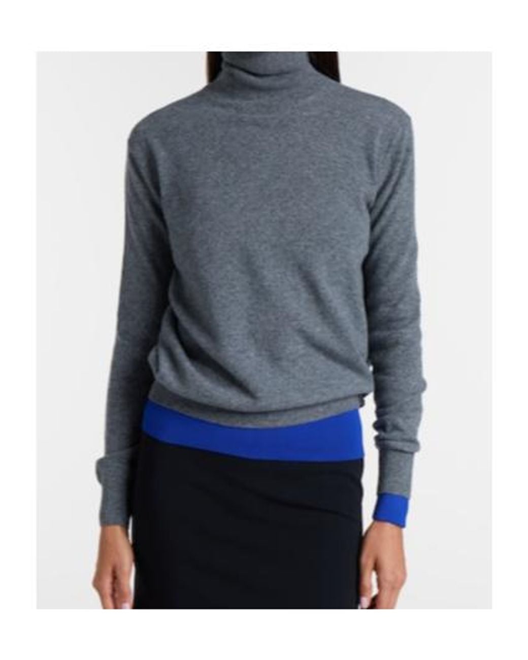 Jil Sander Gray Wool And Cashmere Turtleneck Sweater