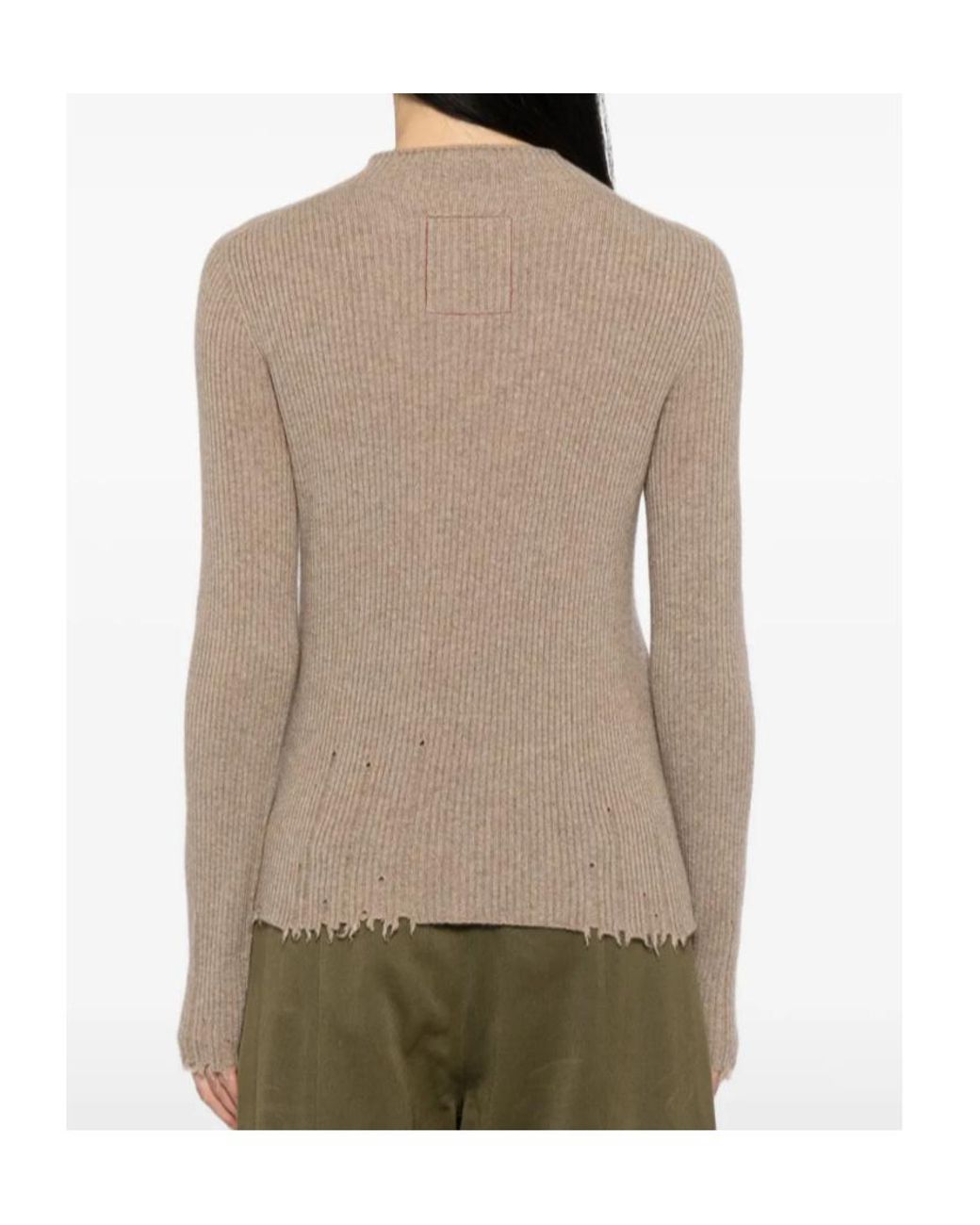 Uma Wang Brown Long-Sleeved Crew Neck Cashmere Sweater