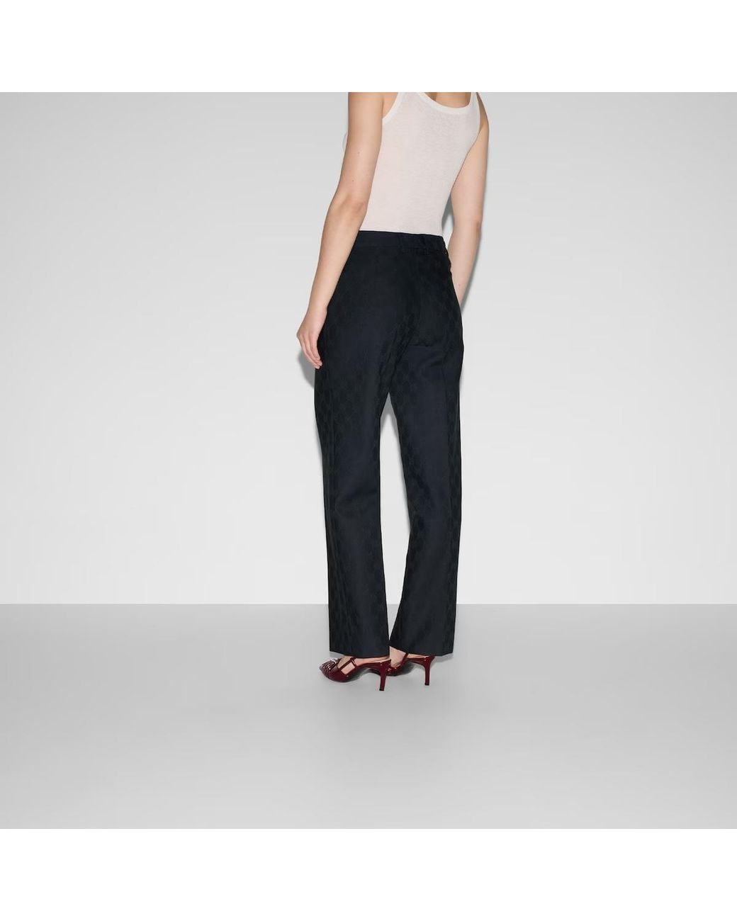 Gucci Blue Gg Wool Pant