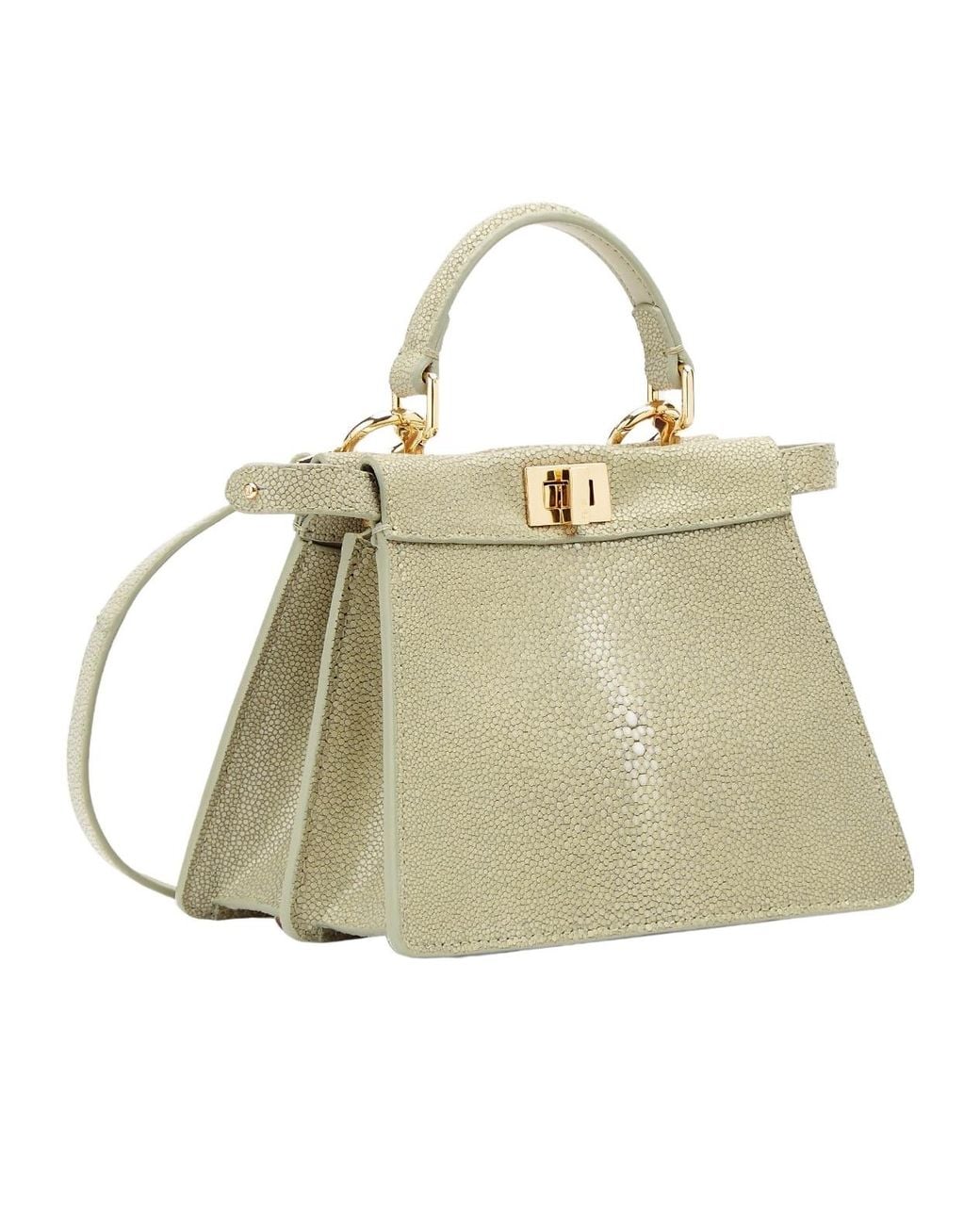 Fendi Metallic Sage Stingray Leather Bag