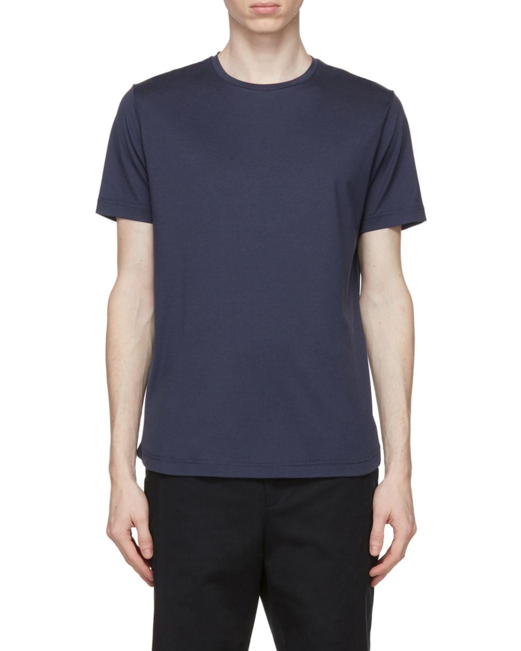 Loro Piana Blue Short-Sleeved Jersey T-Shirt for men