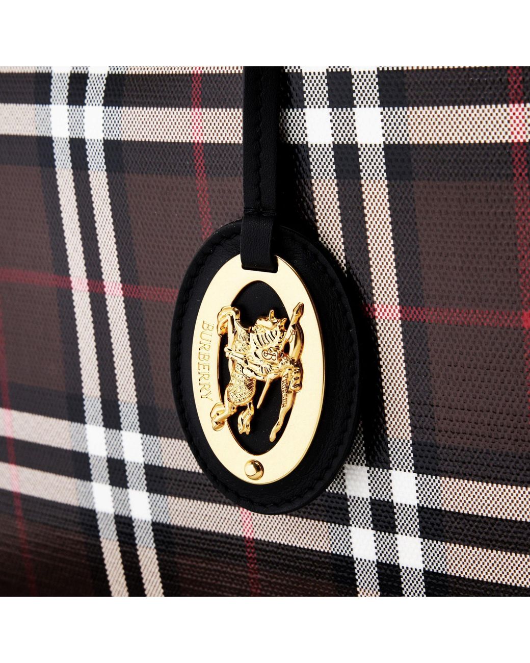 Burberry Black Plaid Tote Bag