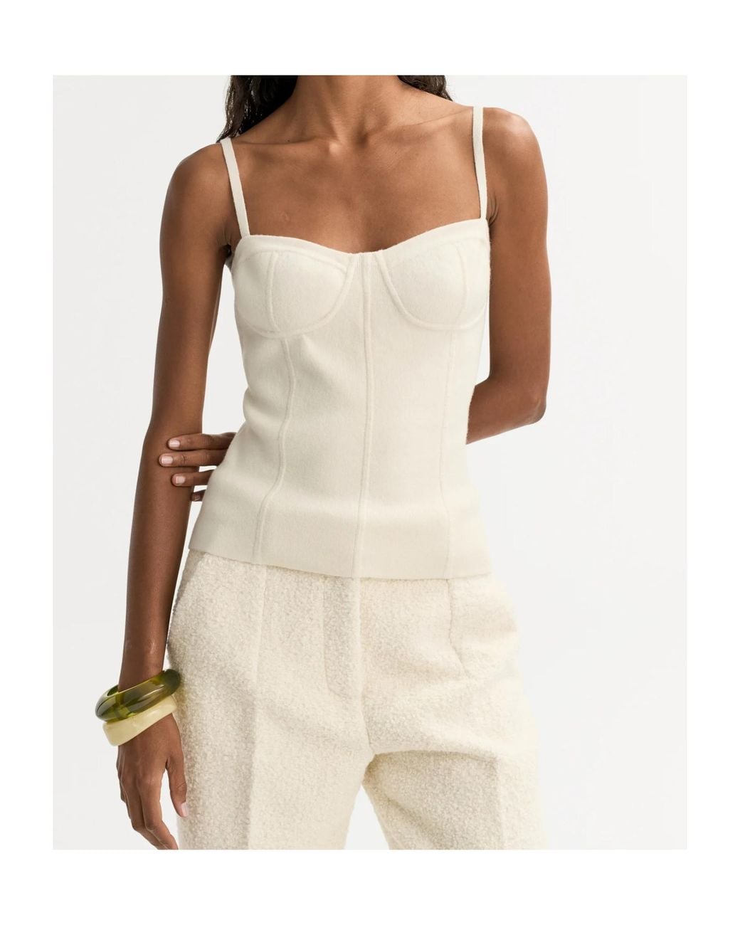 Soft Goat White Long-Sleeve Cashmere Sweater