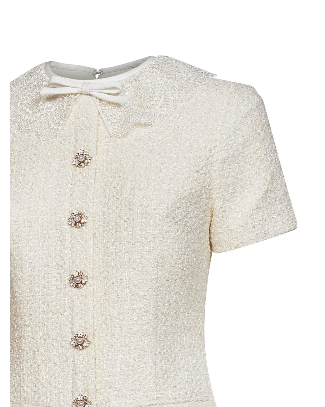 Self-Portrait Natural Round Neck Dress
