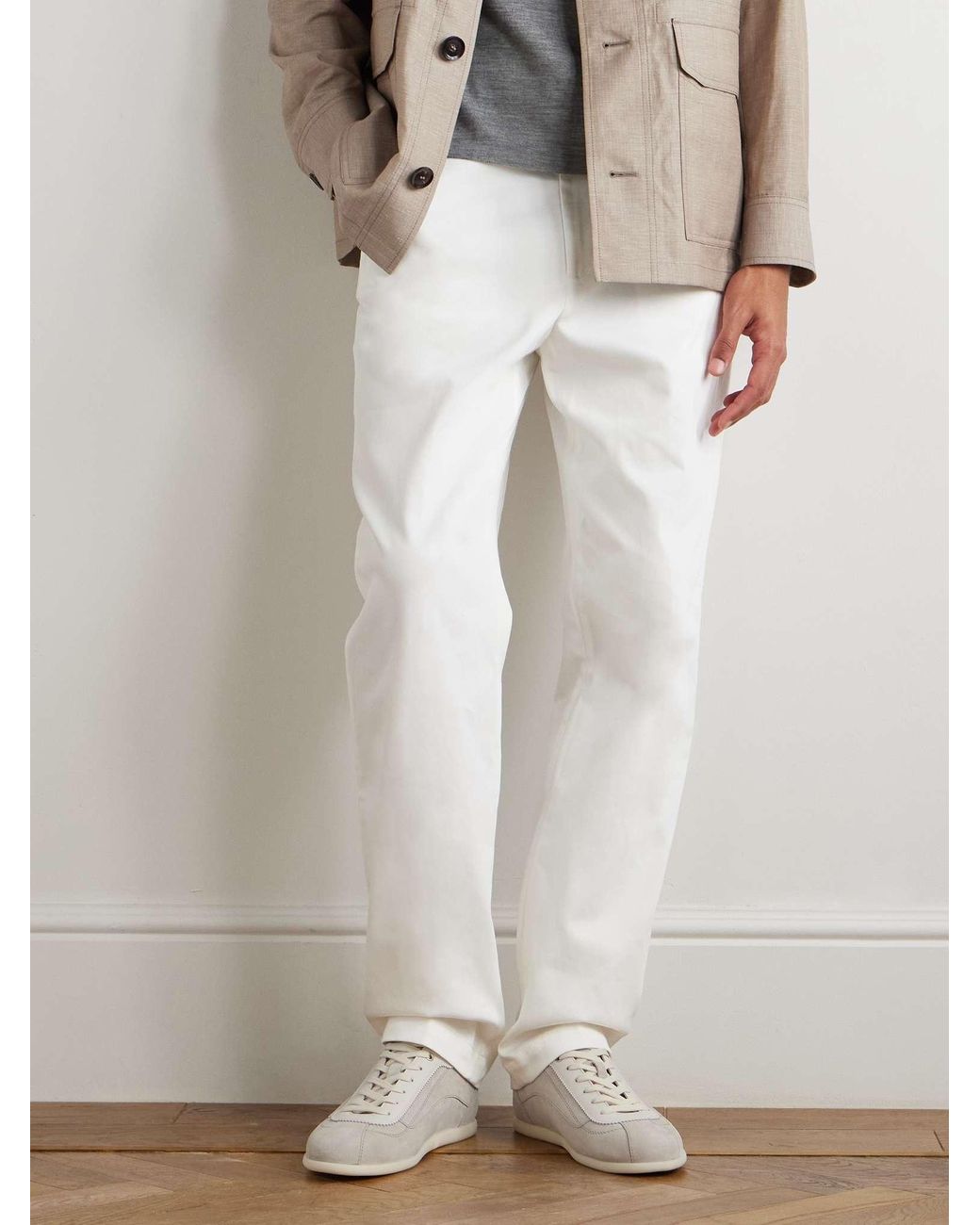 Brunello Cucinelli Gray Two-Toned Low-Top Sneakers for men