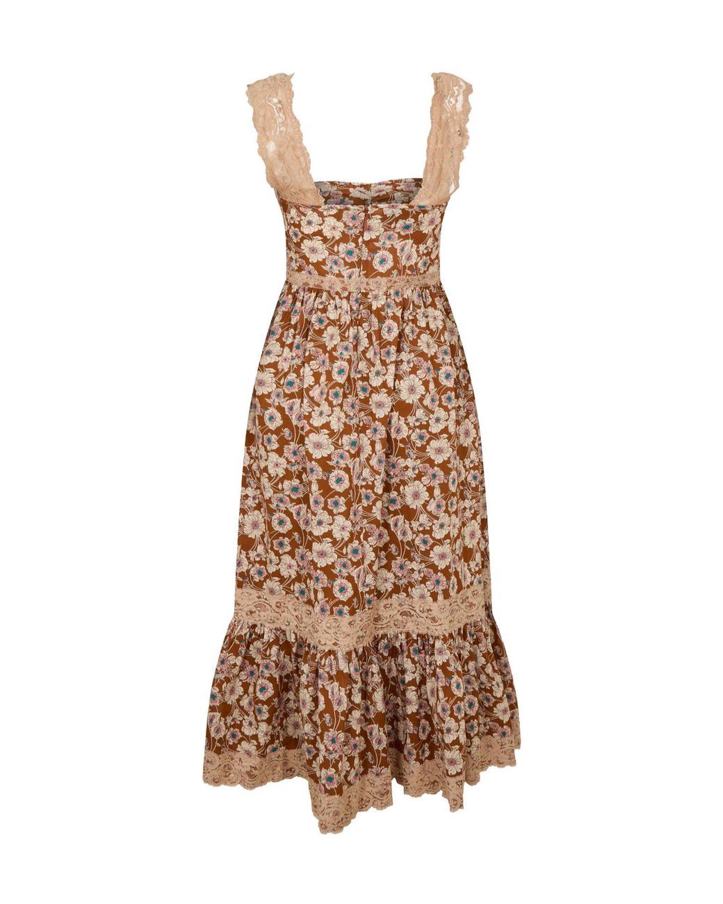 Gucci Natural Vintage Floralprint Midi Slip Dress