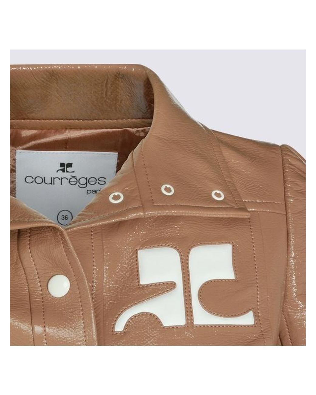 Courreges Brown Courrèges Vinyl Collared Button-Up Jacket