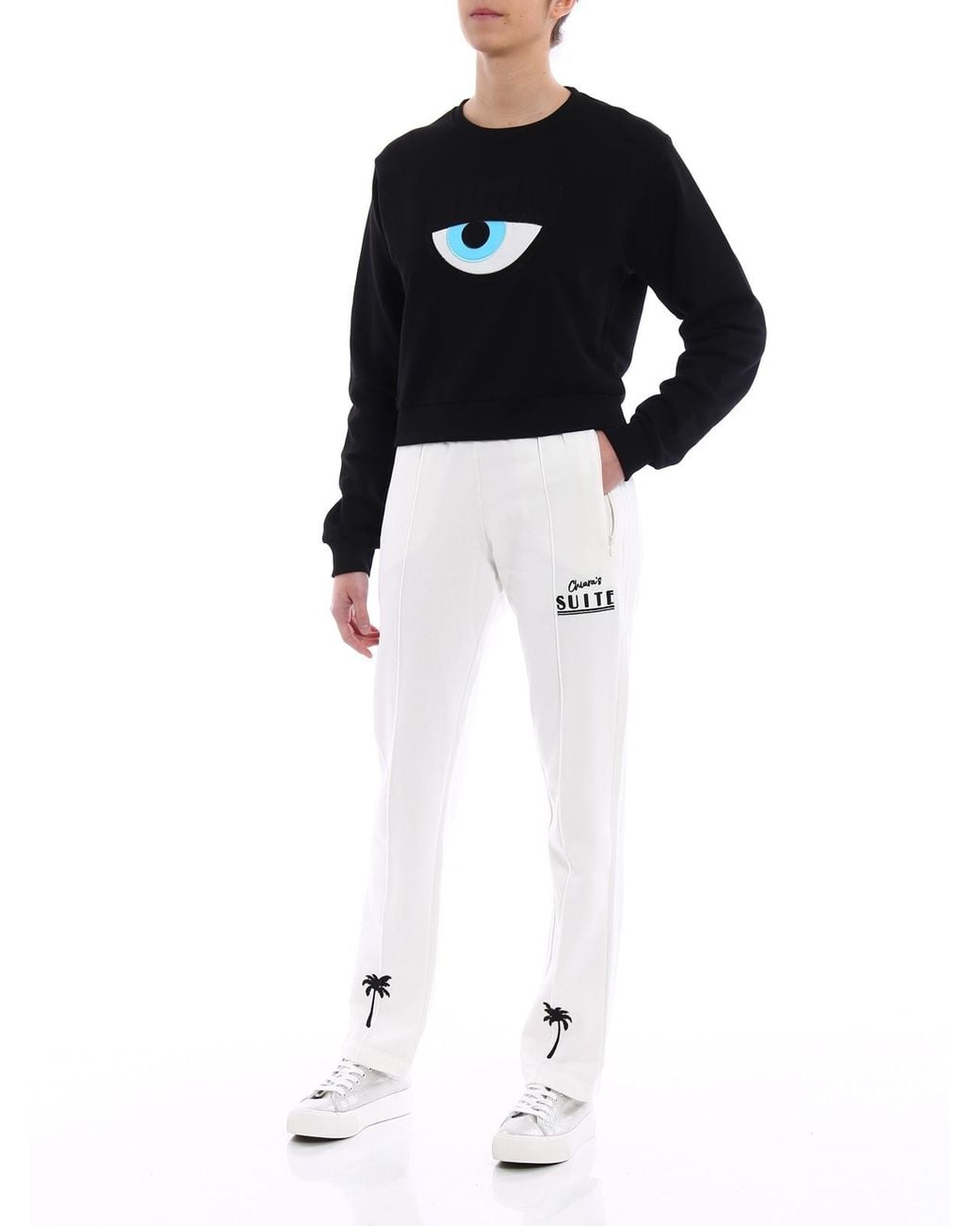 Chiara Ferragni Blue Round-Collar Long-Sleeve Hoodie