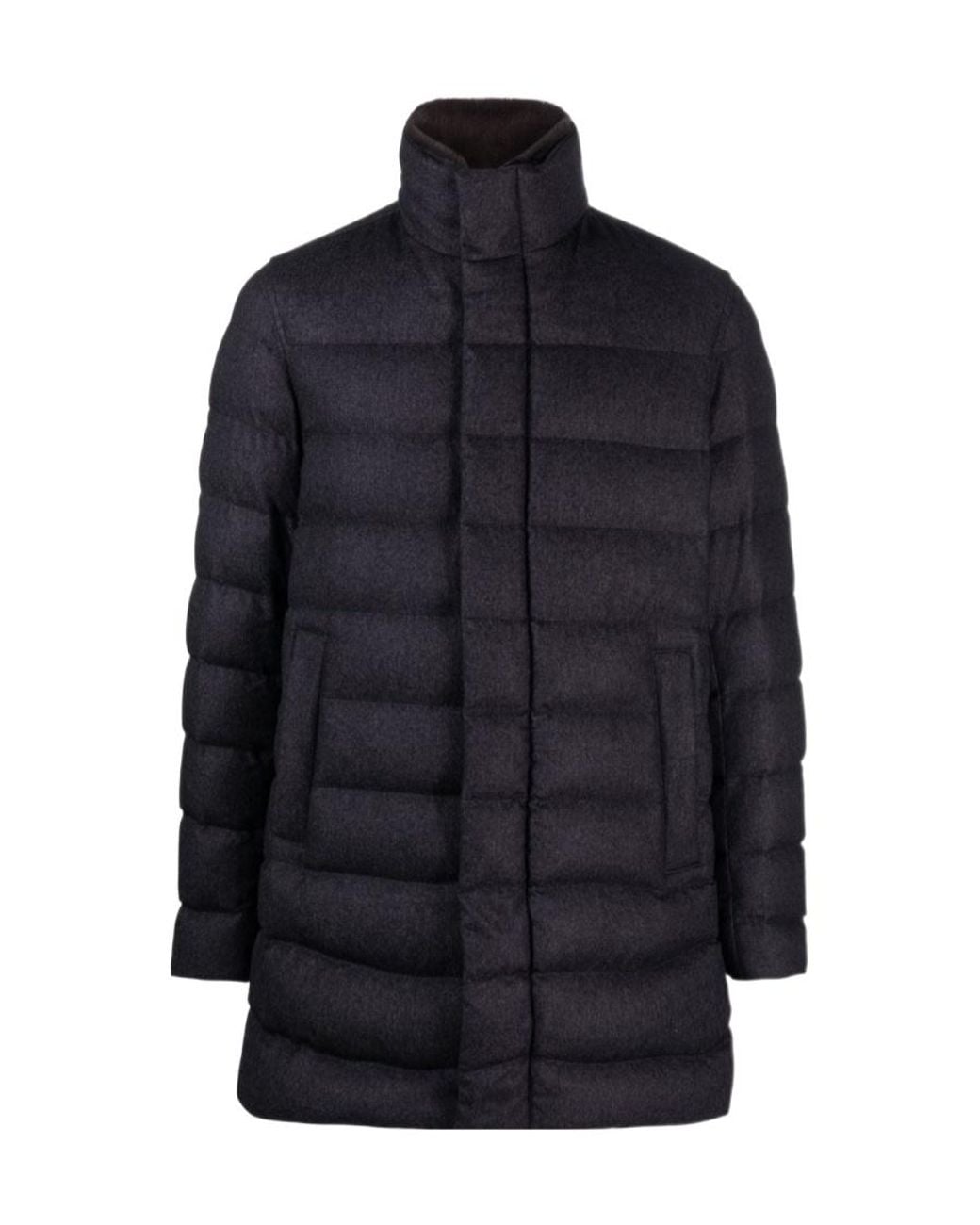 Herno Blue High-Neck Down Jacket for men