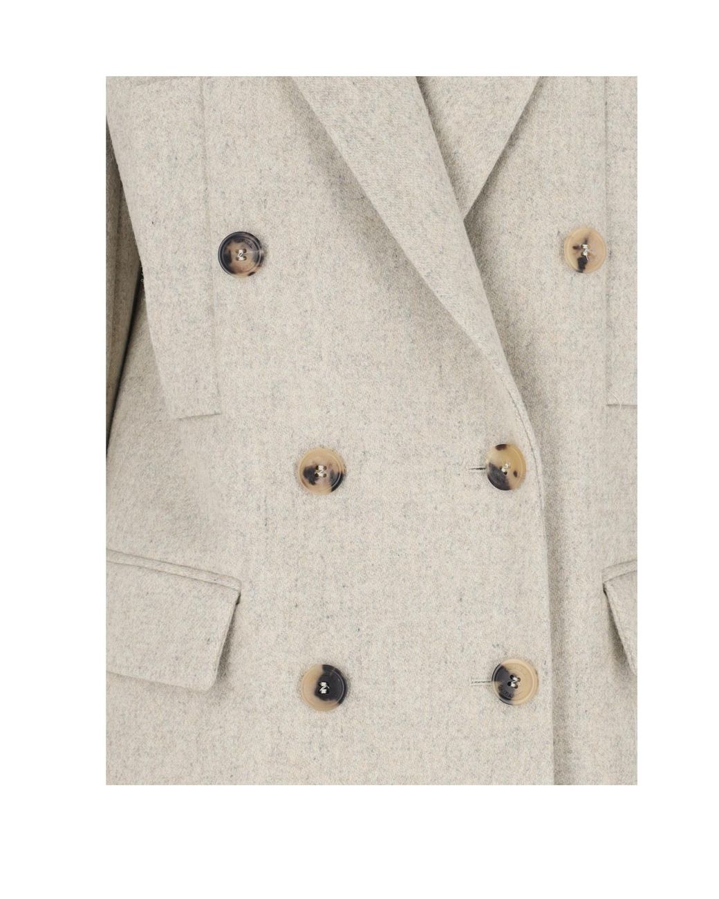Isabel Marant Natural Double-Breasted Tailored Blazer
